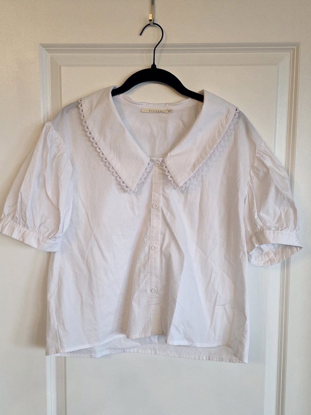 Ellison White Cotton Button Front Top